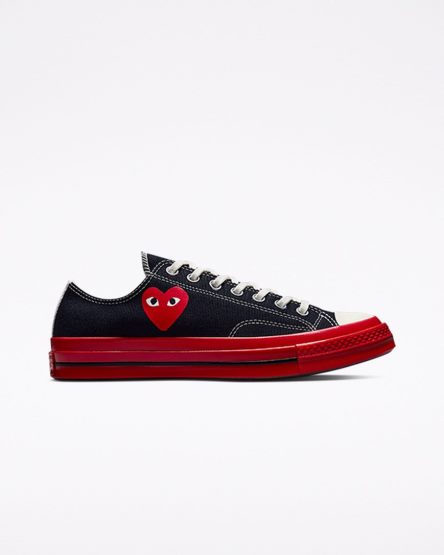 Tenisky Nizke Converse x Comme des Garçons PLAY Chuck 70 Damske Čierne Červené | SK 11BM5I8